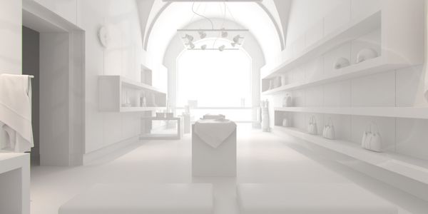مغازه خالی طراحی داخلی سه بعدی