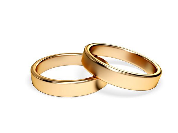عروسی سه بعدی حلقه های ازدواج