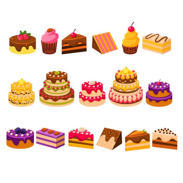 مجموعه کیک های مختلف