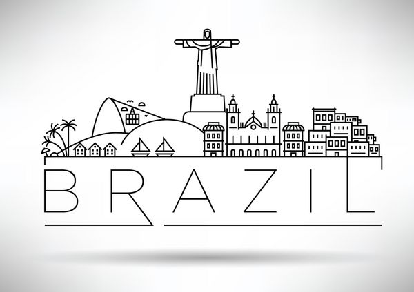 خط آسمان مینیمال برزیل با طراحی تایپوگرافی