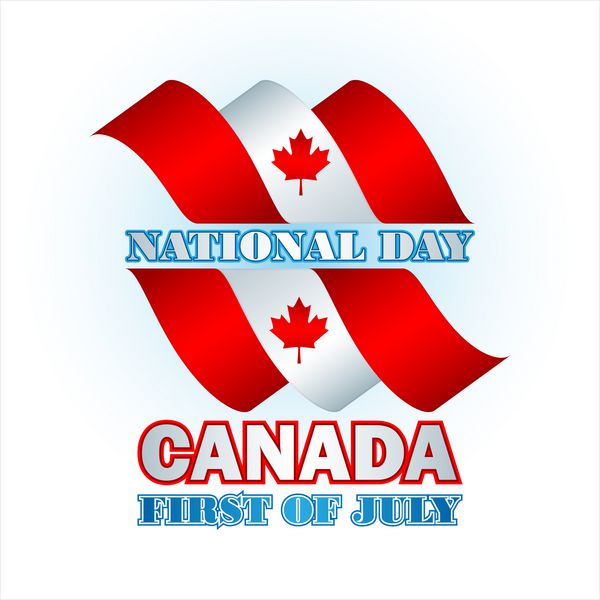 پس زمینه با نماد برگ افرا و پرچم کانادا رنگ ها برای اول جولای جشن ملی کانادا