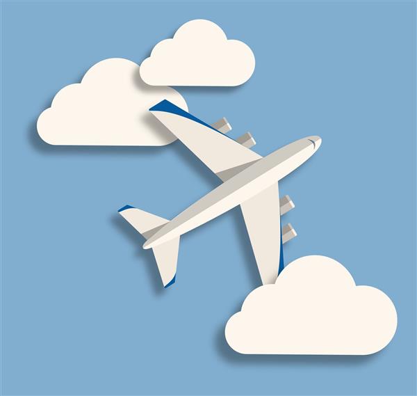 فایل وکتور یک  هواپیمای مسافربری  در حال پرواز 