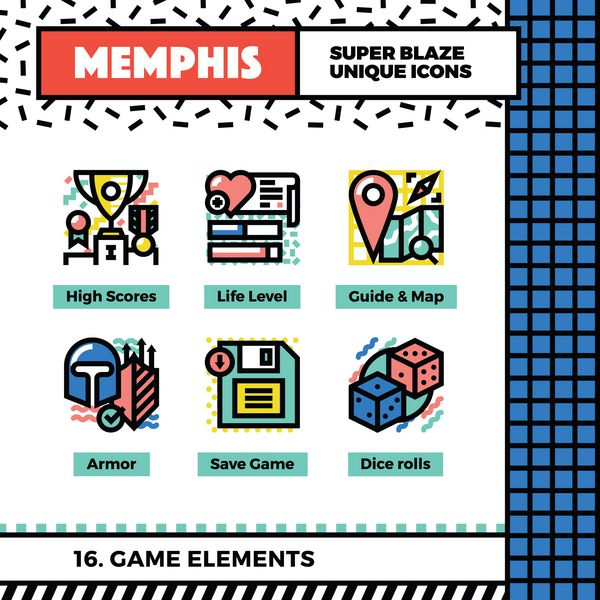 عناصر بازی Neo Memphis Icons
