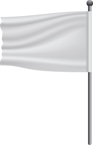 پرچم سفید روی ماکت میله پرچم سبک واقع گرایانه