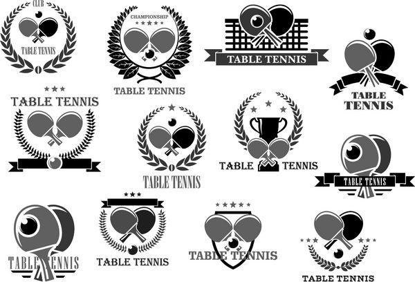 نشان های جایزه مسابقات وکتور نمادهای تنیس روی میز