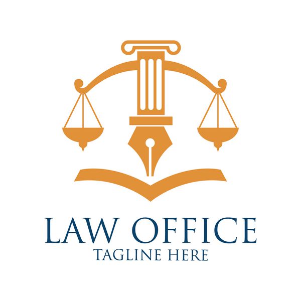 لوگوی شرکت حقوقی با فضای متنی برای شعار شعار شما وکتور