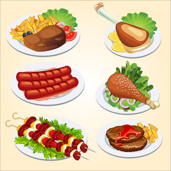 غذاهای مختلف از گوشت