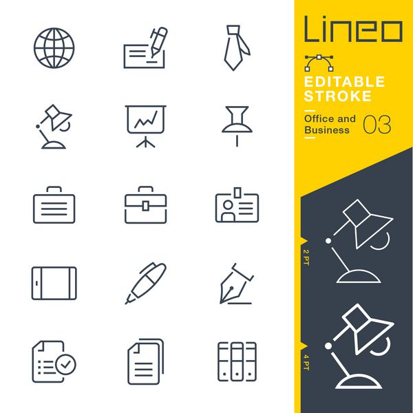 Lineo Editable Stroke - آیکون های طرح کلی دفتر و کسب و کار نمادهای وکتور - وزن ضربه را تنظیم کنید - به هر اندازه بزرگ کنید - به هر رنگی تغییر دهید
