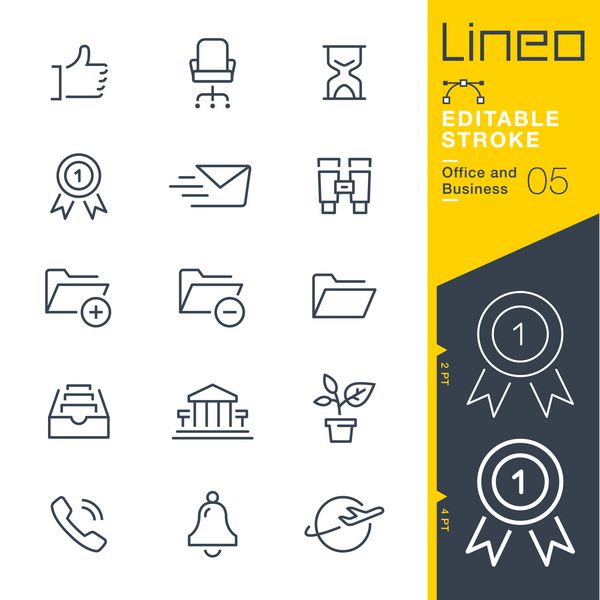 Lineo Stroke قابل ویرایش - نمادهای طرح کلی اداری و تجاری نمادهای وکتور - تنظیم وزن ضربه - گسترش به هر اندازه - تغییر به هر رنگ