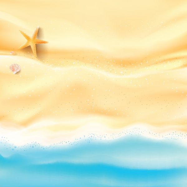 پس زمینه انتزاعی شن و ماسه و پوسته و سنگ ستاره دریایی ساحل دریا با فضای کپی برای مفهوم تعطیلات تابستانی