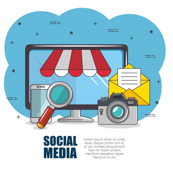 استراتژی ارتباط و ترویج با طراحی گرافیکی وکتور رسانه های اجتماعی