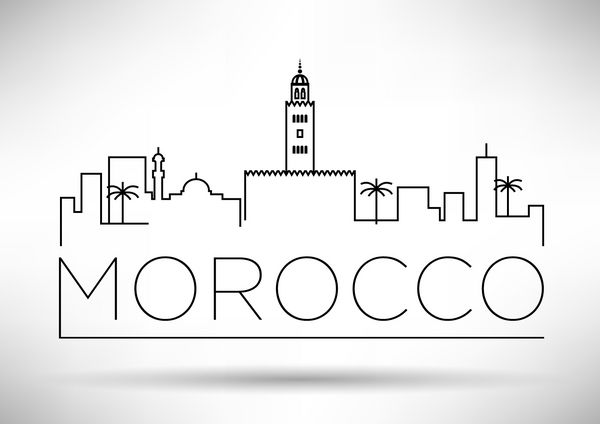 طراحی تایپوگرافی خط سیلوئت شهر مراکش