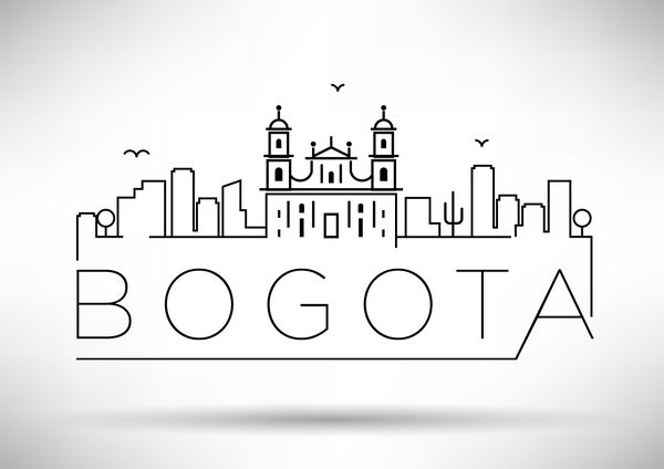 طراحی تایپوگرافی خط سیلوئت شهر بوگوتا