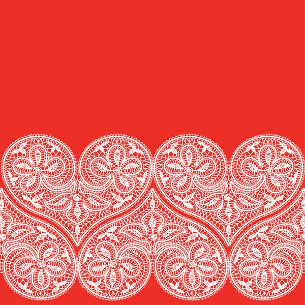 seamless pattern of openwork lace white heart on a red background to the Valentine