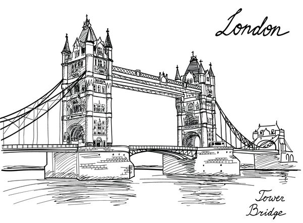 برج پل لندن انگلستان انگلستان نقاشی دست نقاشی پس زمینه برداری پس زمینه برداری