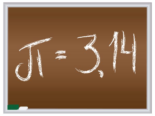 شماره pi نوشته شده در تخته سیاه