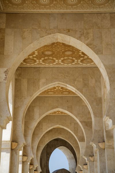 جزئیات از مسجد حسن دوم در کازابلانکا مراکش