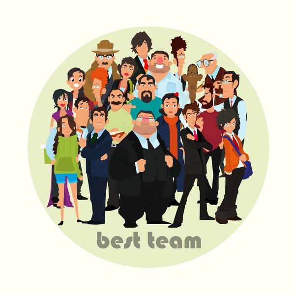 گروهی از افراد در یک دایره بهترین تیم کسب و کار تصویر برداری