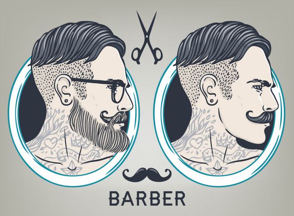 قالب طراحی قالب کسب و کار Hipster Barber Shop تصویر برداری