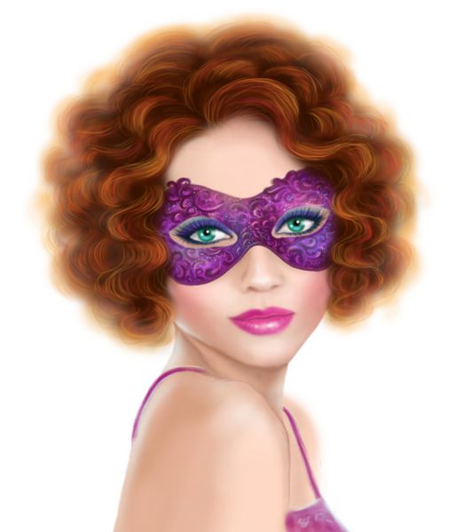 زن یکپارچهسازی با سیستمعامل زیبا پوشیدن ماسک کارناوال masquerade venetian در حزب بیش از تعطیلات