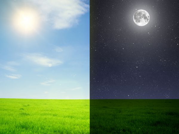 میدان سبز در روز و شب عناصر این تصویر مبله شده توسط ناسا