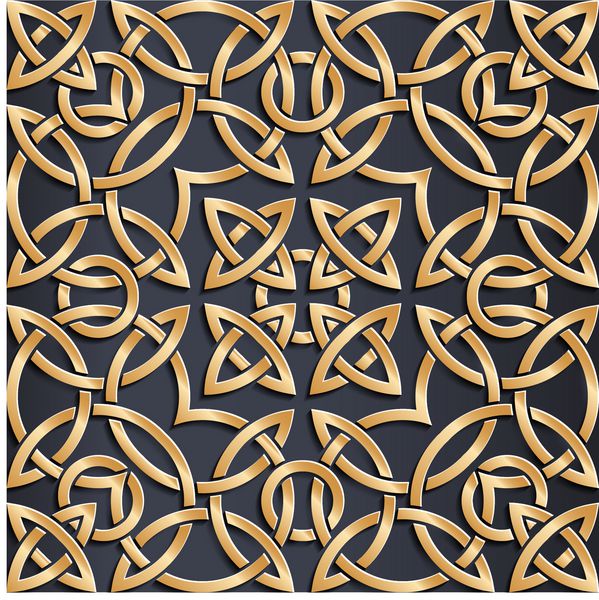 بردار طلایی عربی تزئینی در پس زمینه تاریک مورد استفاده برای طراحی دعوت نامه ها کارت آگهی ها و دیگران است