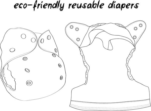 پوشک قابل استفاده قابل شستشو قابل استفاده در محیط زیست ساخته شده از پارچه تغییر لباس برای لباس های کودک تصویر پوشک رنگارنگ