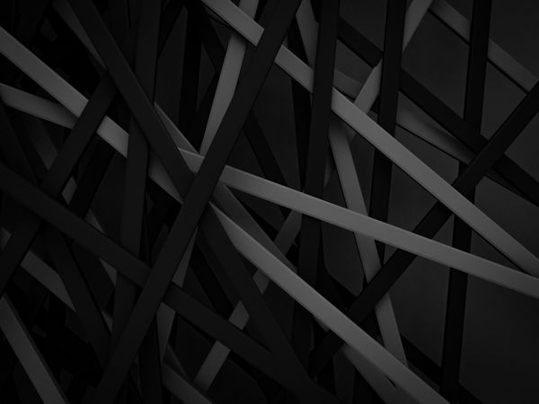 انتزاعی خط سیاه سیاه و سفید خطوط تصادفی 3D رندر