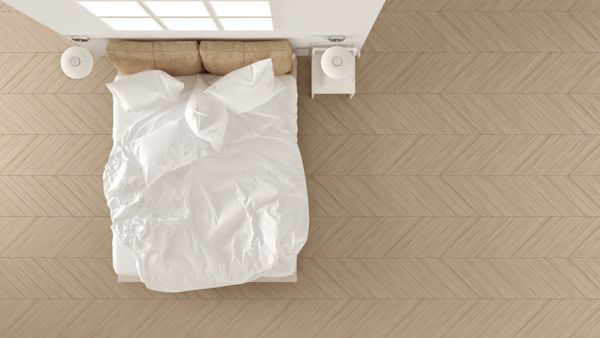 اتاق خواب کلاسیک اسکاندیناوی طراحی مینیمال سفید مجتمع آبگرم هتل نمایش بالا تصویر 3d
