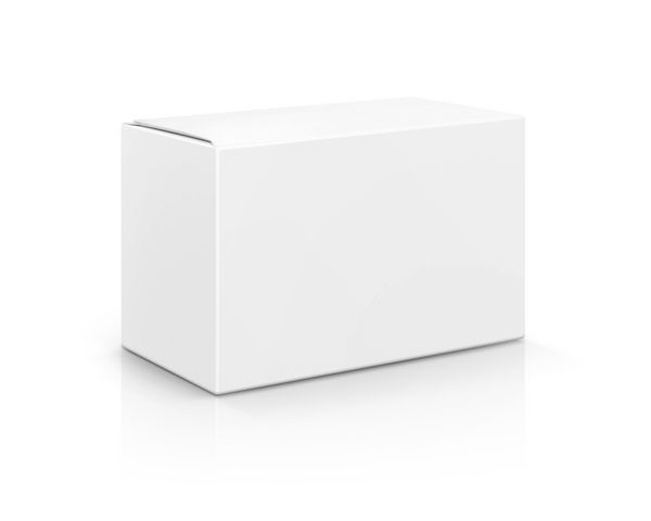 بسته بندی سفید جعبه کارتن سفید جدا شده بر روی زمینه سفید با مسیر قطع آماده برای طراحی بسته بندی