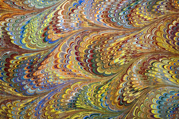 Ebru هنر تکنیک سنتی ترکی Ebru نقاشی روی آب به دنبال کاغذ چاپ می شود رنگ ebru رنگ با امواج و الگو کاشی