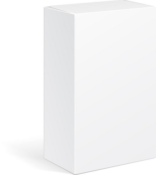 جعبه بسته بندی کارتن سفید تصویر جدا شده بر روی زمینه سفید طرح قالب آماده برای طراحی شما EPS10 برداری