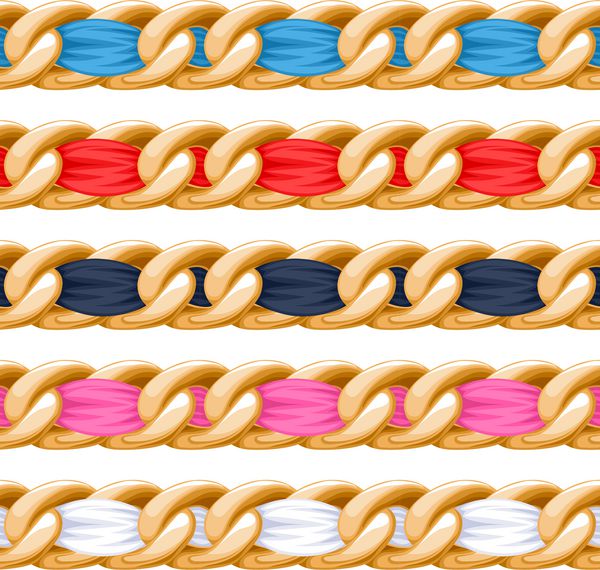 زنجیرهای طلایی با برش برش روبان نوار پارچه ای رنگارنگ خوب برای گردنبند دستبند طراحی لوازم جانبی جواهرات