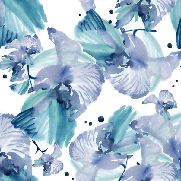 الگوی بدون درز زیبا از orchid-1 الگوی زیبا برای دکوراسیون و طراحی چاپ مرسوم مد روز الگوی نفیس برای طراحی آبرنگ طرح گل تونر