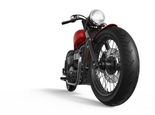 رندر 3D موتور سیکلت بر روی زمینه سفید در ویستا