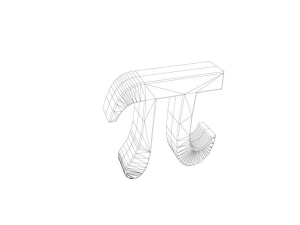 نماد Pi تصویر rendering 3D Wireframe بر روی نماد خود
