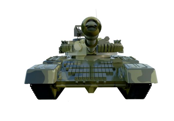 مخزن نظامی روسیه T-90 جدا سازی بر روی زمینه سفید