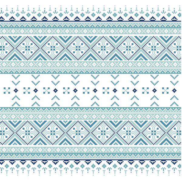 مجموعه ای از الگوهای تزئینی قومی در رنگ های آبی تصویر برداری از مجموعه زیور آلات بلت اسلواکی