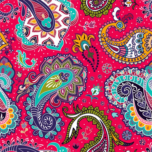 پس زمینه بدون درز Paisley الگوی گل