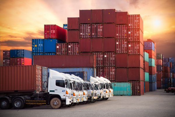 کانتینر صنعتی کشتی حمل و نقل کالا برای مفهوم Logistic Import Export