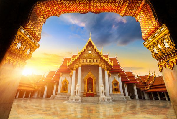 معبد سنگ مرمر Wat Benchamabopitr Dusitvanaram Bangkok THAILAND