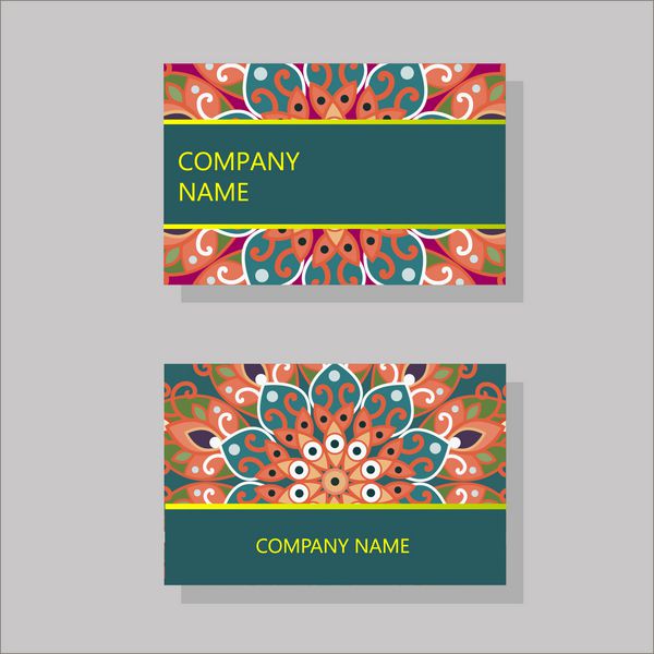 کارت های کسب و کار بردار بروشور الگوی mandala گل و زیور آلات طراحی طرح شرقی اسلام عربی هند و عتیقه