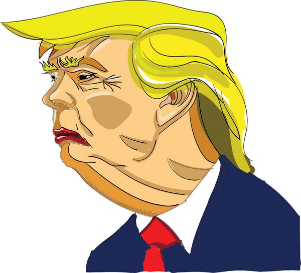 آگوست 09 2016 پرتره کاریکاتور تصویر برداری از نامزد جمهوریخواه برای رئیس جمهور ایالات متحده دونالد ترومپ مشاهده نمایه Trump ترامک کاریکاتور انتخابات