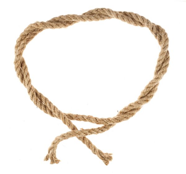 حلقه طناب جدا شده بر روی زمینه سفید