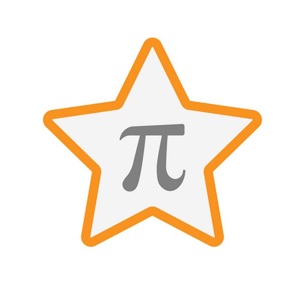تصویر یک آیکون ستاره ای با خط نمادین با نماد شماره pi