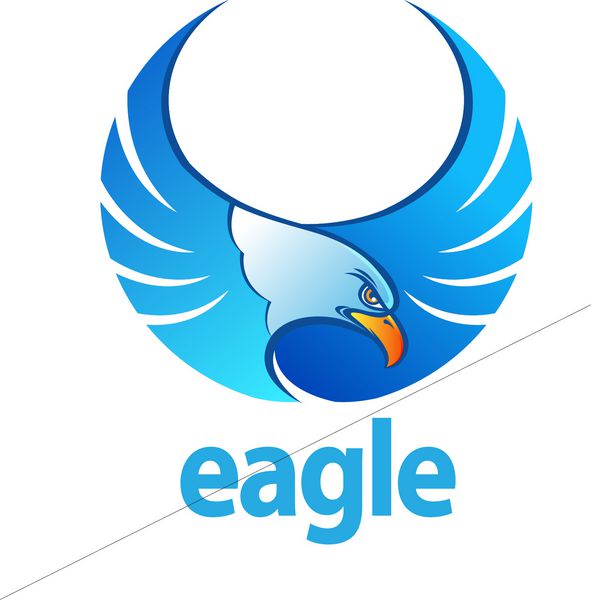 تصویر برداری عقاب پرواز شد گسترش هر دو بال چشم به هدف به عنوان یک نماد یا آرم شرکت