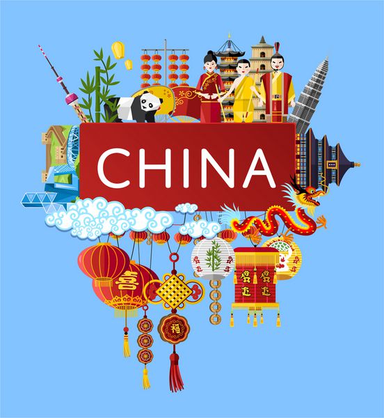 مفهوم سفر چینی با برآوردهای نشانگرهای چین ماجراجویی در چین