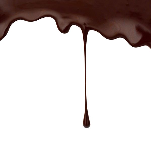 جریان شکلات جدا شده بر روی زمینه سفید