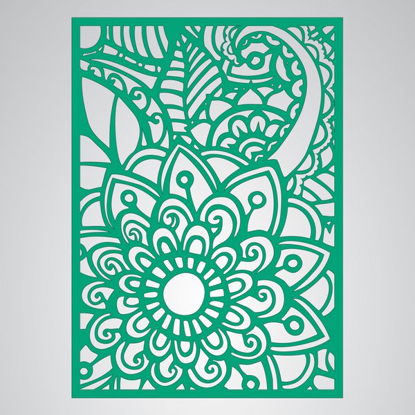 کارت را بکشید پانل برش لیزری شکلات خالص با الگوی گیاه شناسی برگ های Filigree برای برش کاغذ