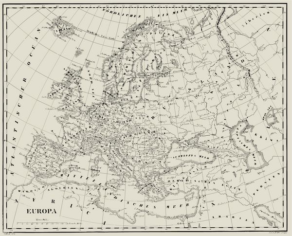 بردار نقشه تاریخی اروپا از آثار منتشر شده در سال 1851 نقشه های برداری دیگر در نمونه کارها من